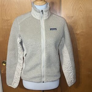 Patagonia Women's Retro-X Jacket Natural W/Rice Paper Full Zip Up Size S